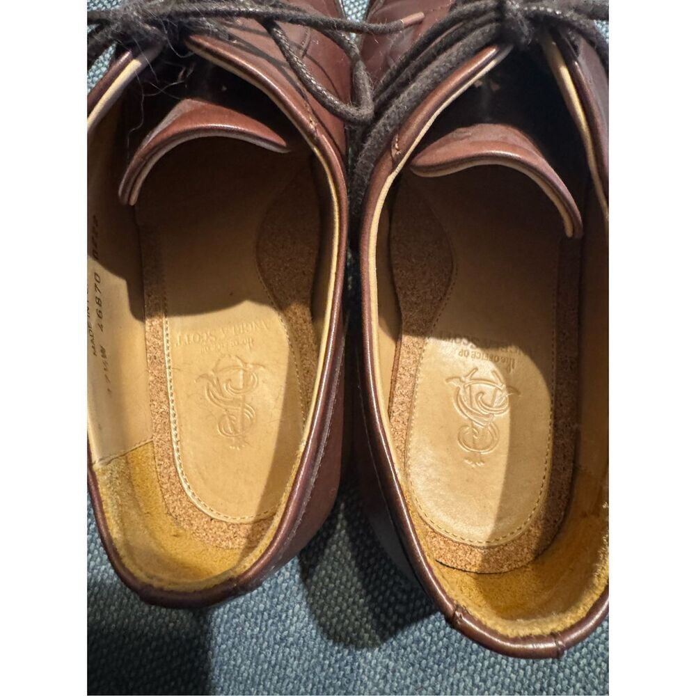 THE OFFICE OF ANGELA SCOTT Mr. Evans Walnut Leather Women's Wingtip Oxford 37.5W - Picture 3 of 8